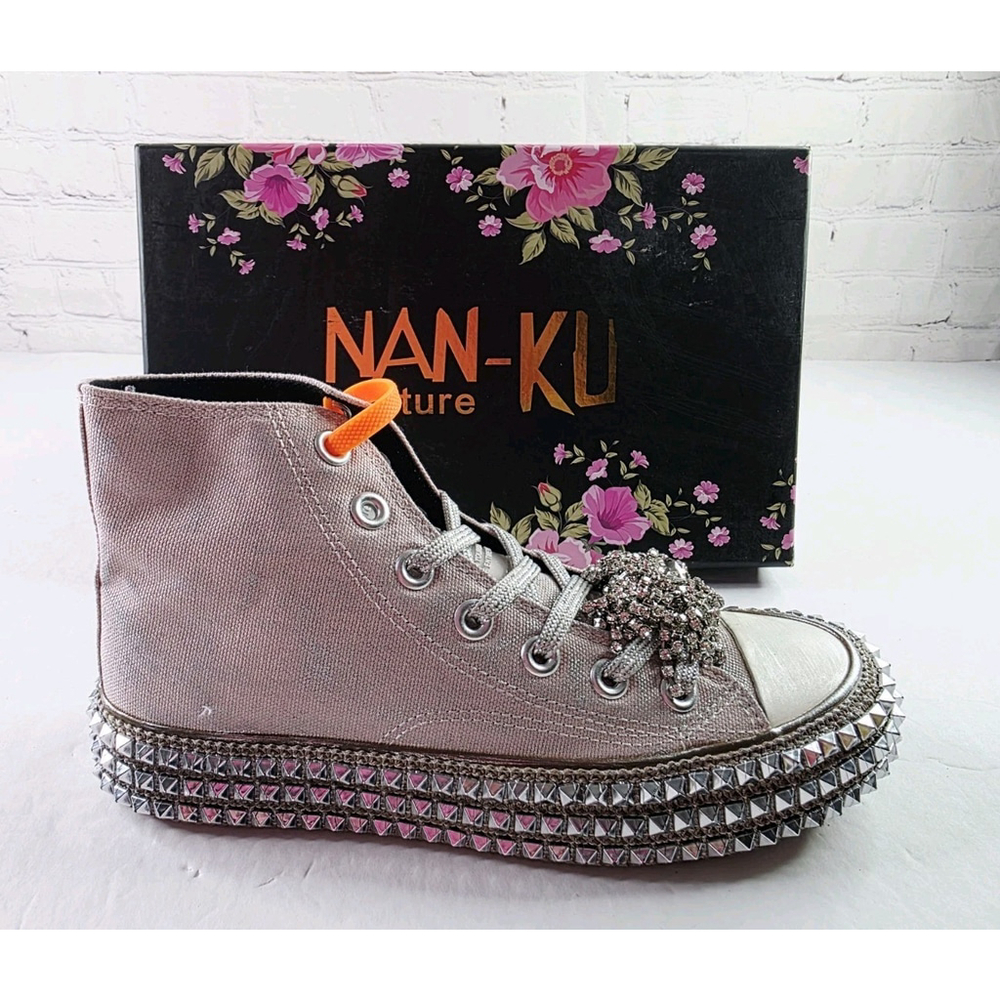 Nan-ku Cruise Studded Hi Top Sneakers Mellow Mauve Free People NIB Sz 36 US 6